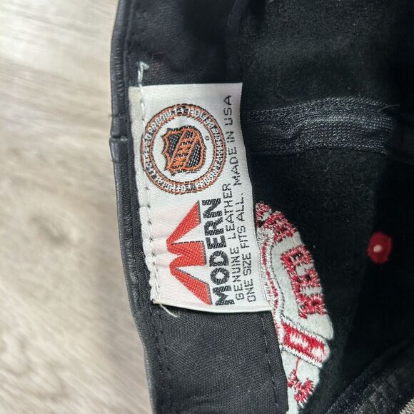 Vintage 1998 Detroit Red Wings Hat Strapback NHL Stanley Cup Black Leather Cap - Picture 4 of 8